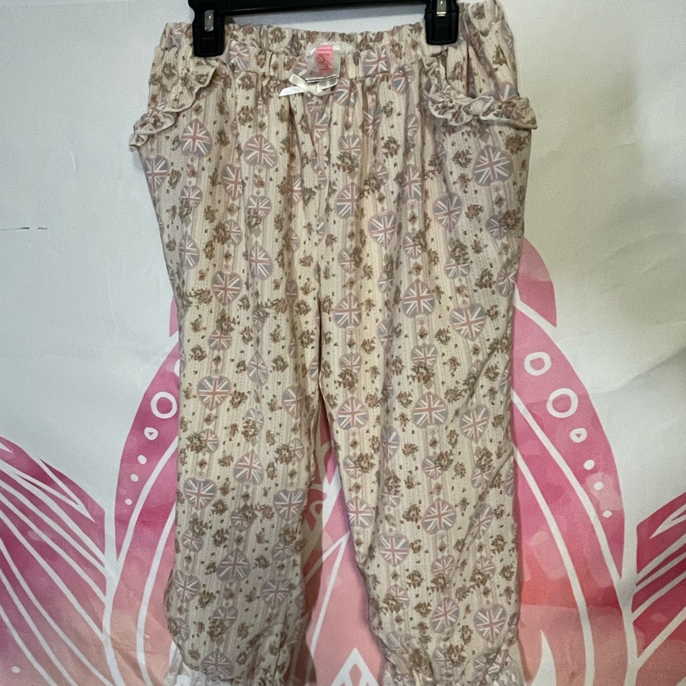 LIZ LISA Pink Floral Pajama Pants w/lace ruffle